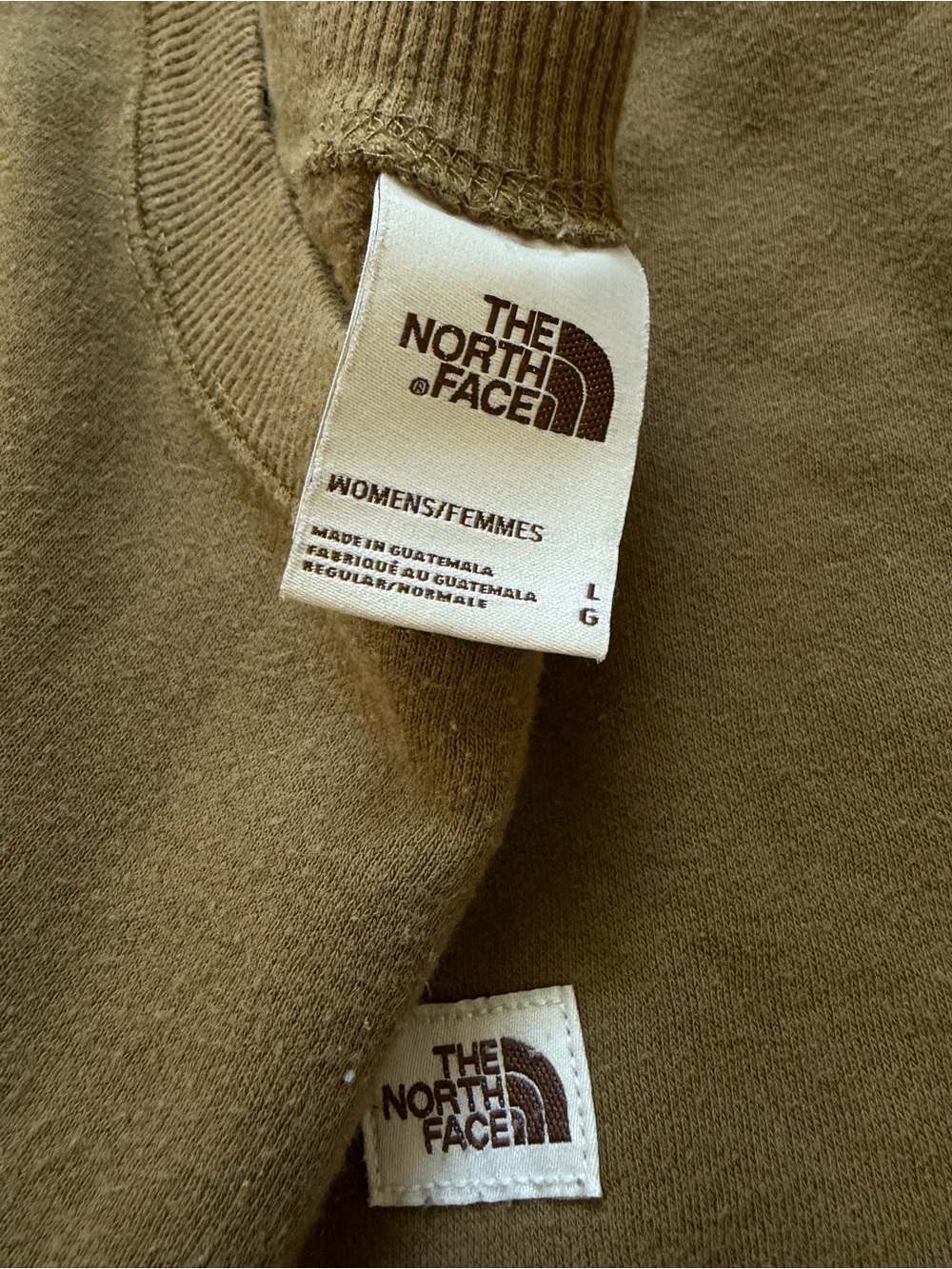 The North Face Olive Green Crewneck Sweatshirt Outdoor Gorpcore Pullover Logo - Picture 6 of 8